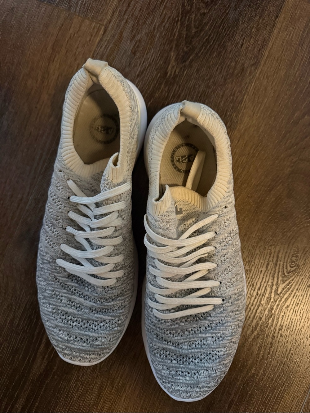 APL Light Gray Knit Lace-Up Sneakers